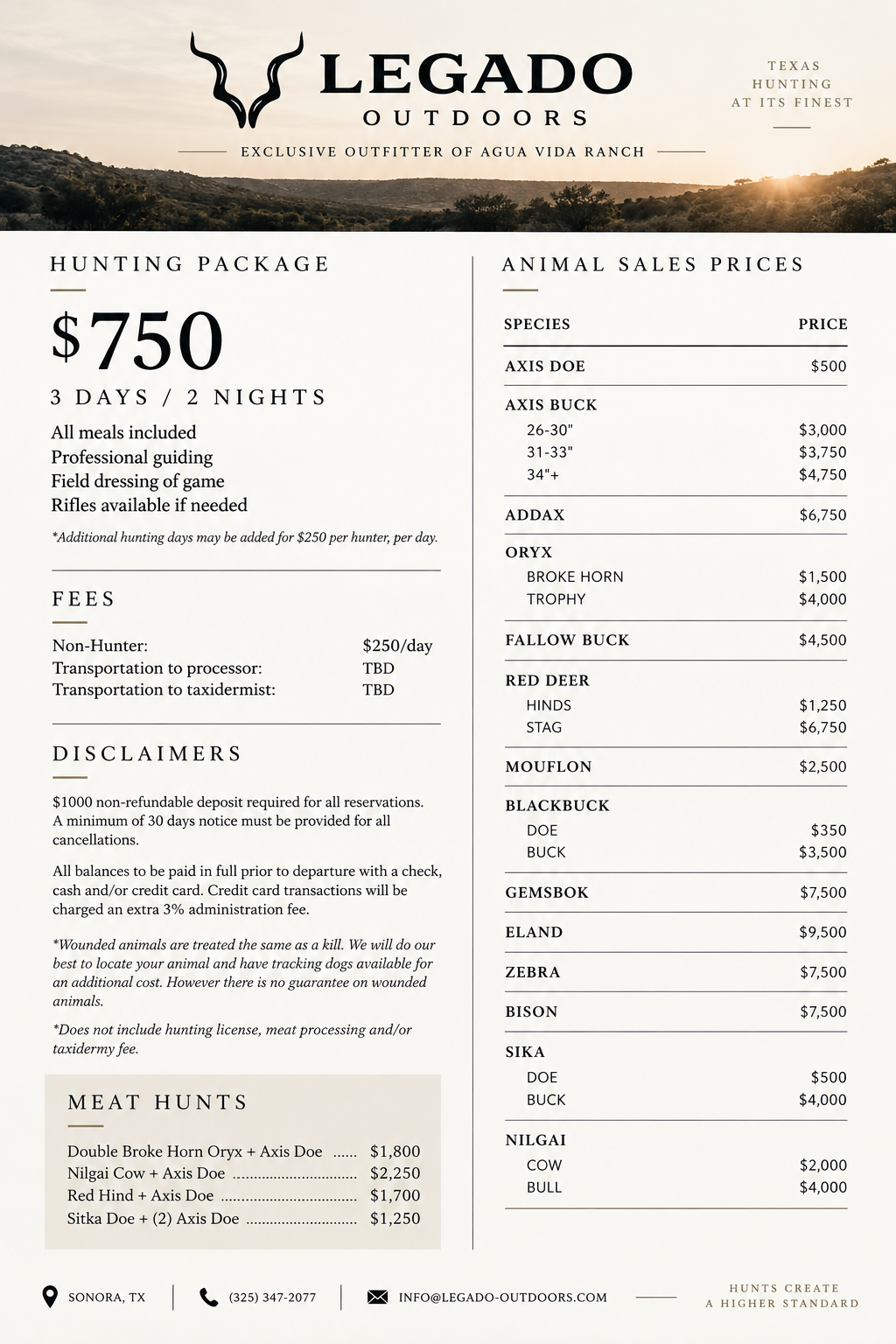 Legado Pricing
